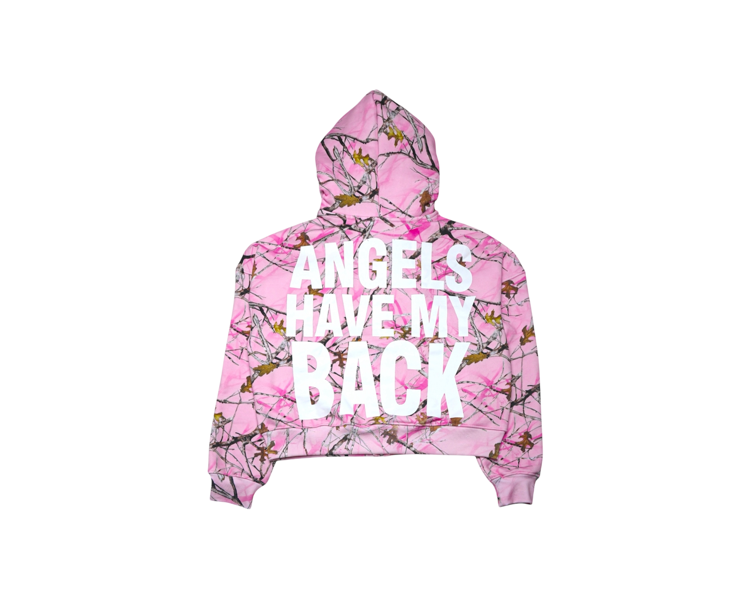 ANGELS HAVE MY BACK PINK CAMO ZIP UP